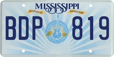 MS license plate BDP819
