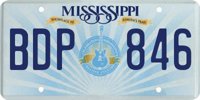 MS license plate BDP846