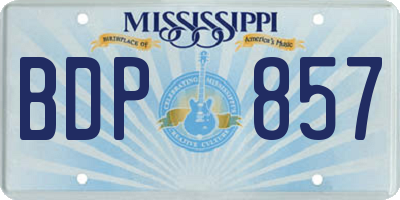 MS license plate BDP857