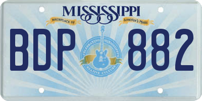 MS license plate BDP882
