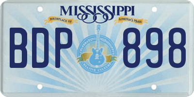 MS license plate BDP898