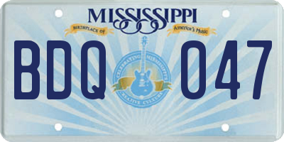 MS license plate BDQ047