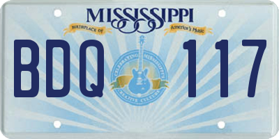 MS license plate BDQ117