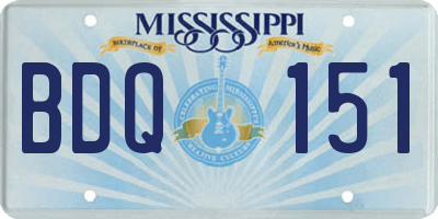 MS license plate BDQ151