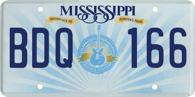 MS license plate BDQ166