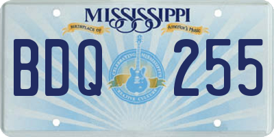 MS license plate BDQ255