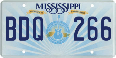 MS license plate BDQ266