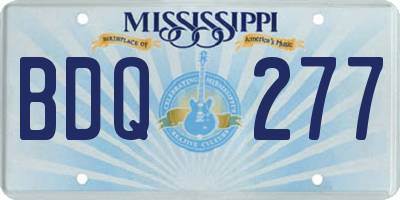 MS license plate BDQ277