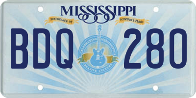 MS license plate BDQ280