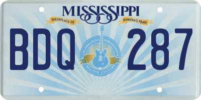 MS license plate BDQ287
