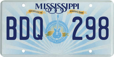 MS license plate BDQ298