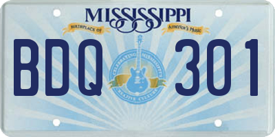 MS license plate BDQ301
