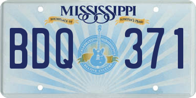 MS license plate BDQ371