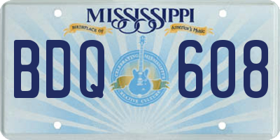 MS license plate BDQ608