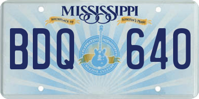 MS license plate BDQ640