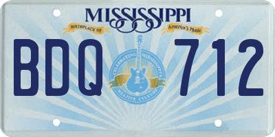 MS license plate BDQ712