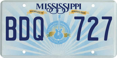 MS license plate BDQ727