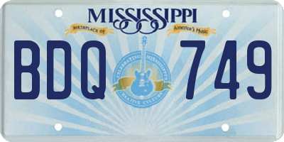 MS license plate BDQ749