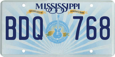 MS license plate BDQ768