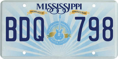 MS license plate BDQ798