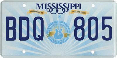 MS license plate BDQ805
