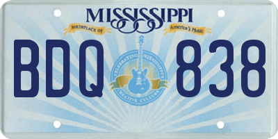 MS license plate BDQ838