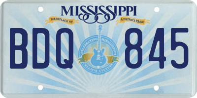 MS license plate BDQ845