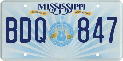 MS license plate BDQ847