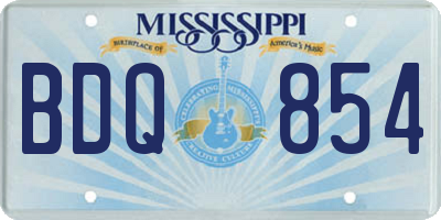 MS license plate BDQ854