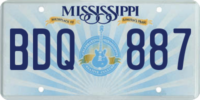 MS license plate BDQ887