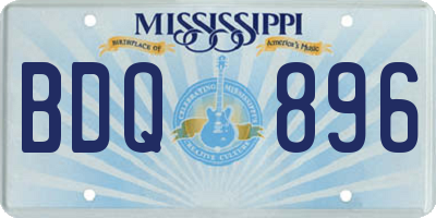 MS license plate BDQ896