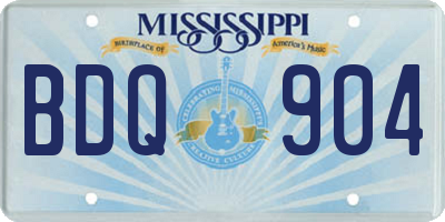 MS license plate BDQ904