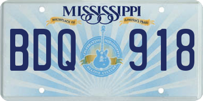 MS license plate BDQ918