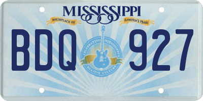 MS license plate BDQ927