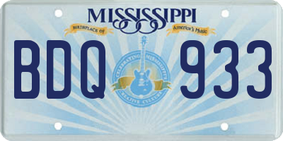 MS license plate BDQ933