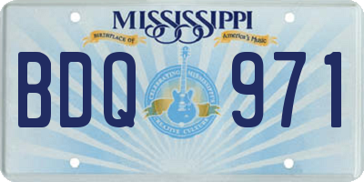 MS license plate BDQ971
