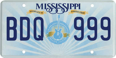 MS license plate BDQ999