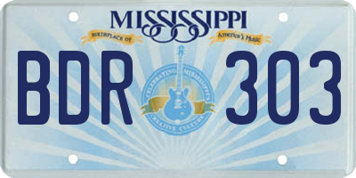 MS license plate BDR303