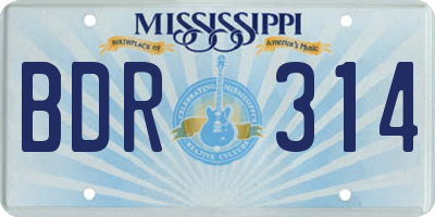 MS license plate BDR314