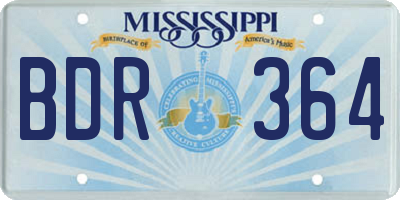 MS license plate BDR364