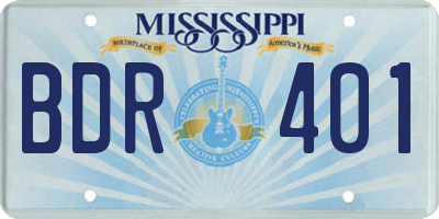 MS license plate BDR401