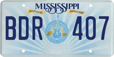 MS license plate BDR407