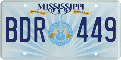 MS license plate BDR449