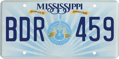 MS license plate BDR459