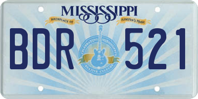 MS license plate BDR521