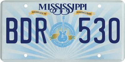 MS license plate BDR530