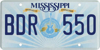 MS license plate BDR550
