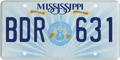 MS license plate BDR631