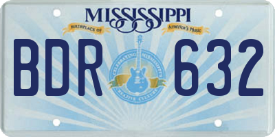 MS license plate BDR632