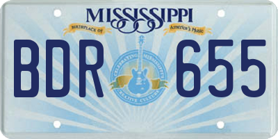 MS license plate BDR655